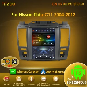 Hizpo 9.7 ”autoradio per Nissan Tiida C11 2004-2013 Android 13 lettore multimediale navigazione GPS Tesla Style Carplay Stereo Wifi