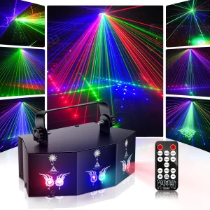 Datewink 9 Occhi RGB Luci da Palcoscenico Effetto 7CH Controllo DMX Proiettore di Illuminazione da Palcoscenico per DJ Disco Matrimonio Club Party Show Natale