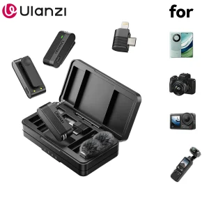 Ulanzi A100 Microfono Smartphone Microfono Lavalier Wireless per iPhone 16 15 12 Xiaomi Samsung Dji Action 5 4 3 2 OSMO Pocket 3 SONY