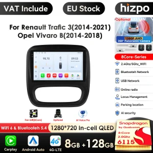 9 ”6115 QLED Schermo 2din Android Autoradio Lettore Video Multimediale per Renault Trafic 3 2014 Opel Vivaro B GPS Navi Carplay 4G