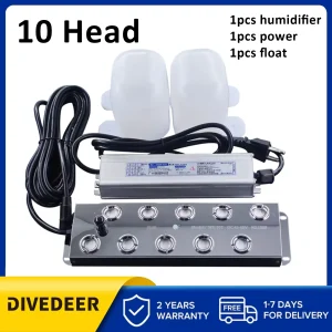 DIVEDEER 10 Testa Ad Ultrasuoni Mist Maker Fogger In Acciaio Inox Umidificatore Giardino/Cavallo/Piscina Nebulizzatore Generatore 220V
