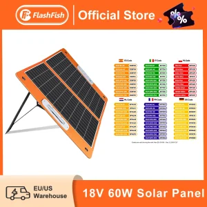 FF Flashfish Pannello Solare 60W Caricatore Solare Pieghevole USB 18V DC Cella Solare per Ricarica Generatore Solare Telefono Campeggio Esterno RV
