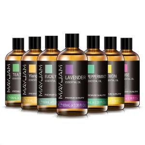 Olio Essenziale di Lavanda 100ml, Oli Essenziali Naturali Puri per Aiutare il Sonno, Rilassamento, Diffusore, Olio Aromatico, Rosa, Bergamotto, Ylang Ylang