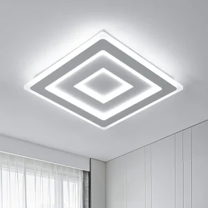 Lampada da soffitto quadrata moderna a LED bianca, plafoniera a LED in acrilico da 42 W per camera da letto, soggiorno, corridoio, bagno, cucina