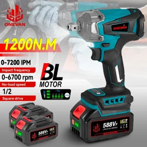 Brushless 1200N.M Avvitatore elettrico da 1/2 pollici Batteria agli ioni di litio Cacciavite a batteria Utensile elettrico per Makita 18V Batteria Pin