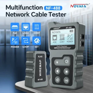 Noyafa Tester per cavi di rete LCD Test Lan PoE Checker NF-488 Tester di tensione e corrente PoE in linea con cavo Tracker Ethernet