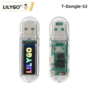 LILYGO ®   Scheda di sviluppo T-Dongle-S3 ESP32-S3 con schermo Dongle Display LCD ST7735 da 0,96 pollici Supporto WiFi Bluetooth Scheda TF