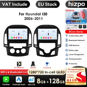Hizpo 9 pollici intelligente 2din Android autoradio lettore video multimediale per Hyundai I30 manuale automatico GPS Navi Carplay Auto 4G RDS