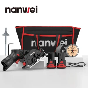 NANWEI Mini 12V sega circolare per legno/scheda di densità/scheda spessa/taglio di pannelli solidi/interfaccia di ricarica Tpee-C