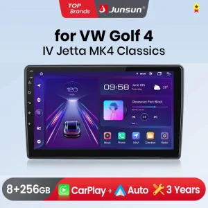 Junsun Wireless CarPlay Android Auto Autoradio Per VW Golf 4 Jetta MK4 1997-2003 GPS Multimediale 2 din Sistemi Intelligenti Stereo