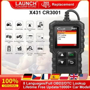 LANCIO X431 CR3001 Lettore completo per auto OBD2 Scanner Automotivo Strumento diagnostico per auto multilingue Controlla aggiornamento gratuito del motore PK KW850