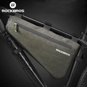 ROCKBROS Borsa triangolare per bici Borsa da ciclismo portatile antipioggia di grande capacità Borsa da ciclismo per telaio anteriore per bicicletta da strada MTB Accessori