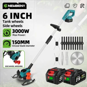 NEWBENY 6 Pollici Rasaerba Elettrico Cordless Efficiente Giardino Erba Diserbo Potatura Taglio Strumento di Potatura Per Makita 18V Batteria Spille