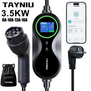 TAYNIU Tipo 2 EV Caricatore 3.5KW 16A APP 5 Metri 1 Fase AC 80V-260V 7KW 32A Cavo di Ricarica Elettrico Wallbox per Auto Elettriche