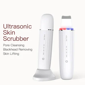 ANLAN Ad Ultrasuoni Scrubber Della Pelle Peeling Viso Ad Ultrasuoni EMS Lifting Del Viso Rosso Blu Cura Della Pelle Poro Macchina di Pulizia Profonda IPX7