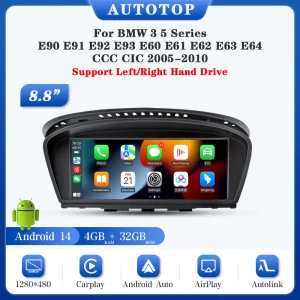 AUTOTOP 8.8 “lettore multimediale per Auto Android 13 per BMW serie 3/5 E60 E61E62 E63 E90 E91E92 E93 Carplay Android Auto 4G Wifi GPS