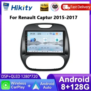 Autoradio Hikity 2Din Carplay per Renault Captur 2015-2017 (non compatibile con modello Sport) – Lettore Multimediale Android Auto GPS Bluetooth RDS DSP