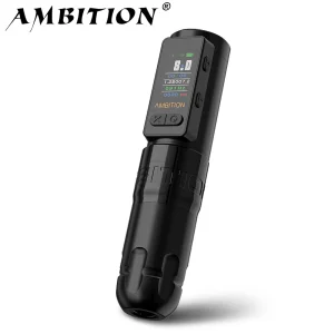 Ambition Soldier Max Macchina per tatuaggi wireless Penna Motore coreless Doppio cuscinetto Asta diritta Batteria per fatturazione schermo a colori da 2400 mAh