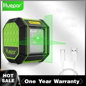 Huepar 2 linee Green Beam Osram livello Laser batteria ricaricabile agli ioni di litio linea trasversale autolivellante con tipo C muslimah