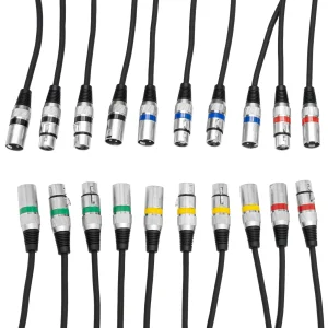 10 Pezzi Cavo DMX 1m 3 Pin, Cavi Segnale DMX per Illuminazione da Palco e DJ, Connettore di Controllo Luci DMX