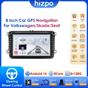 Per Volkswagen Passat B6 VW Golf 5 Transporter Polo Jetta Skoda Seat Android 14 Carplay 2 Din Autoradio Lettore Multimediale GPS 4G