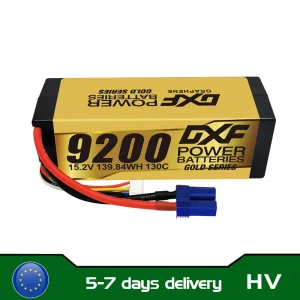 DXF Grafene Lipo 4S 15.2V Batteria 9200mAh 130C Versione Oro Serie Racing HardCase per RC Auto Camion Evader BX Truggy 1/8 Buggy