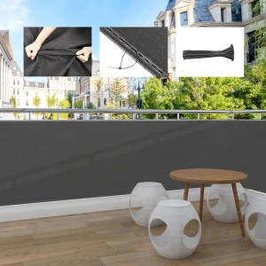 WOLTU Schermo privacy antracite Balcone Recinzione da giardino Schermo Parasole Rete Vento Polvere Protezione solare Rete con fascette per esterni