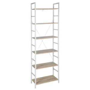 WOLTU 6 ripiani libreria in legno nero bianco scaffale scaffale scaffale portaoggetti garage capannone portaoggetti cucina organizzatore arredamento
